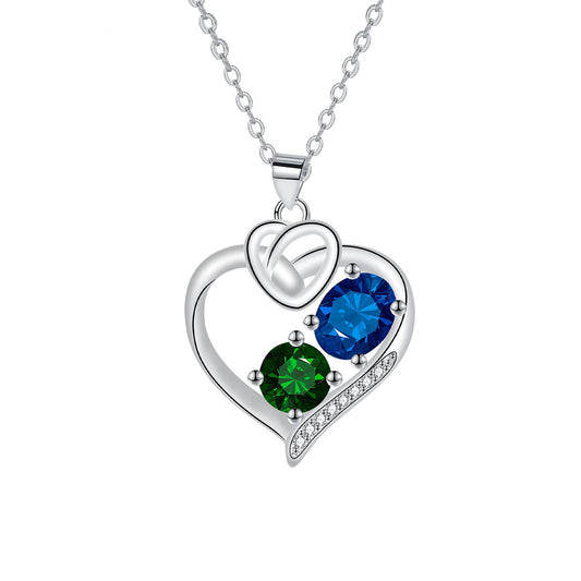 Copper With Silver Plated Heart Pendant Necklace