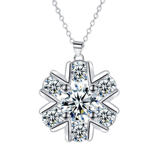 Copper With Silver Plated Snowflake Pendant Necklace