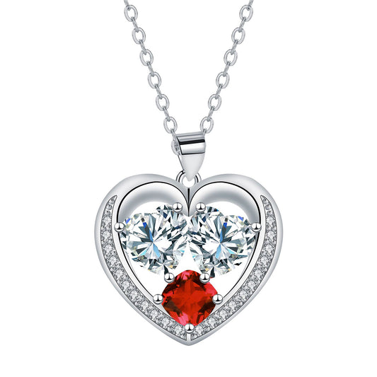 Copper With Silver Plated Heart Pendant Necklace