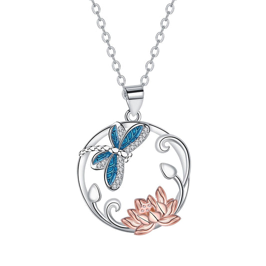 Copper With Silver/Rosegold Plated Flower Pendant Necklace