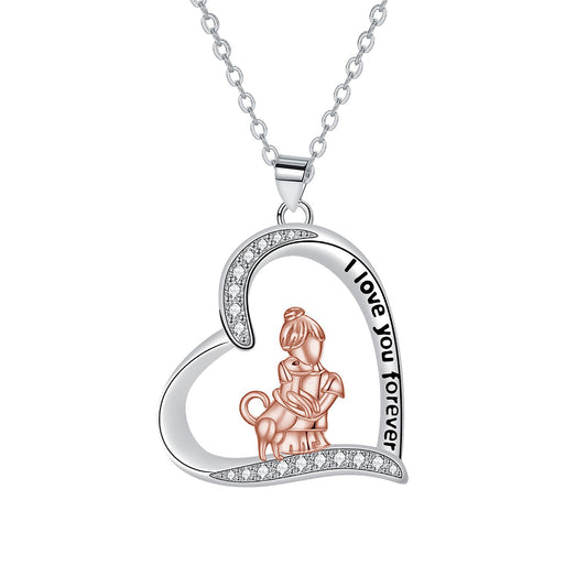 Copper With Silver Plated Heart Pendant Necklace