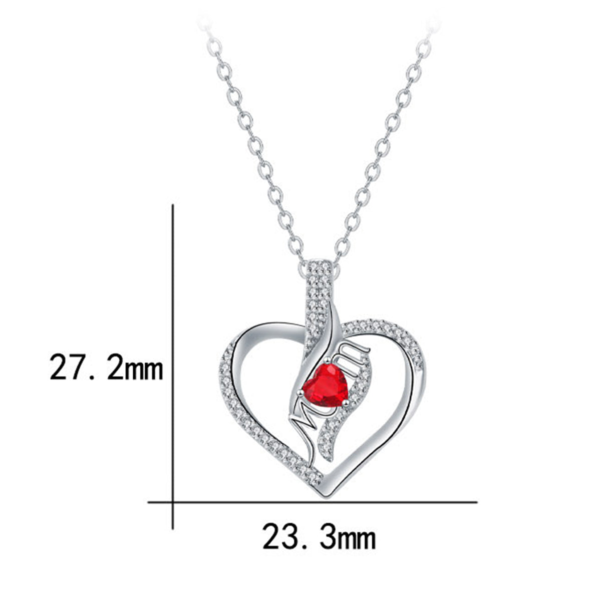 Copper With Silver Plated Heart Pendant Necklace