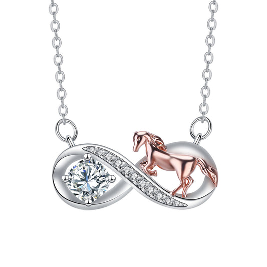 Copper With Silver/Rosegold Plated Infinity Pendant Necklace