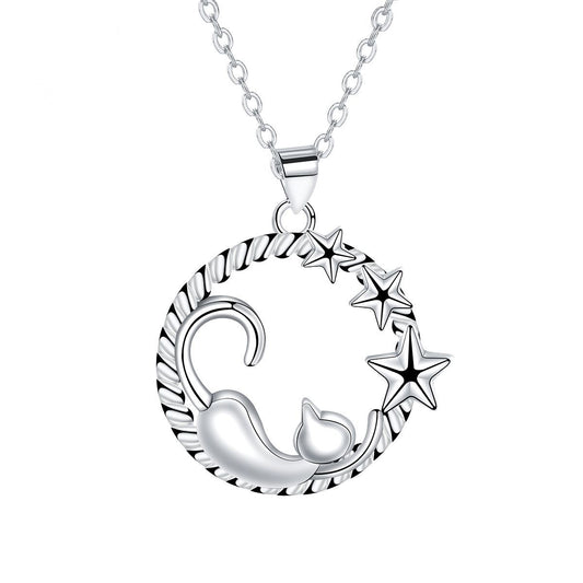 Copper With Silver Plated Birds Trees Pendant Necklace