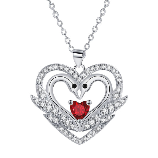 Copper With Silver Plated Heart Pendant Necklace