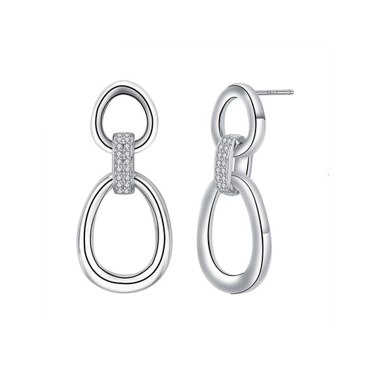 Copper With Silver Plated Fashion Jewelry Earrings