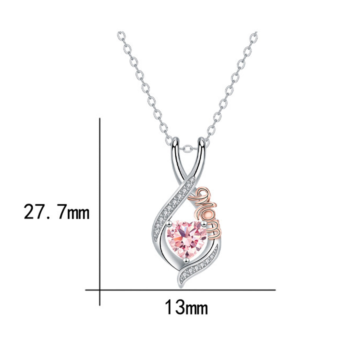 Copper With Silver/Rosegold Plated Love Pendant Necklace