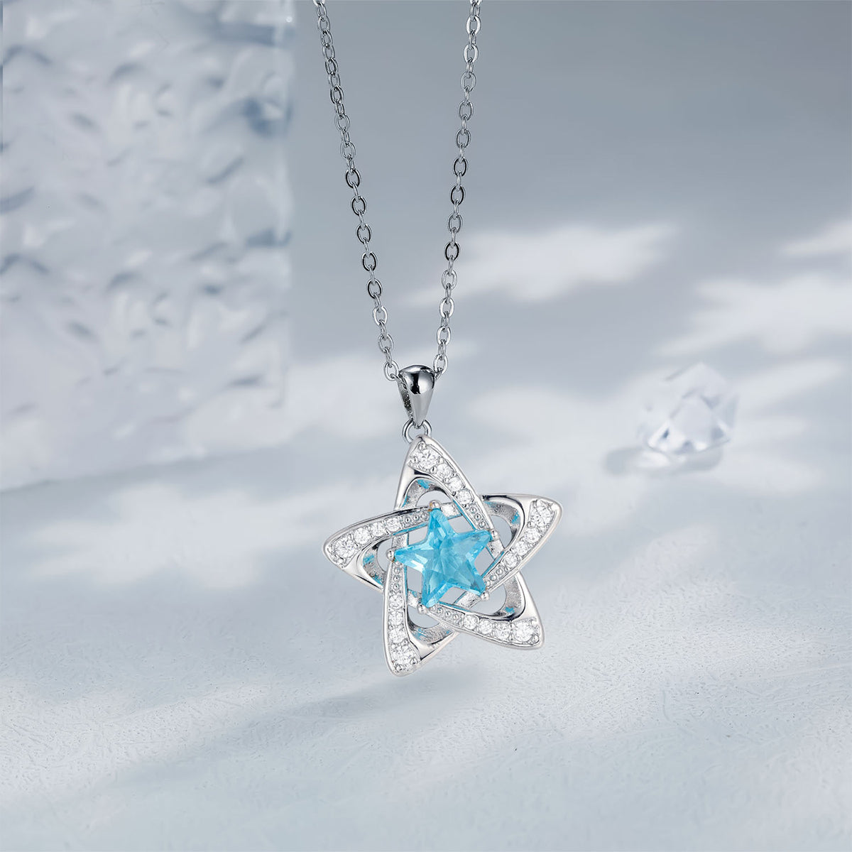 Copper With Silver Plated Star Pendant Necklace