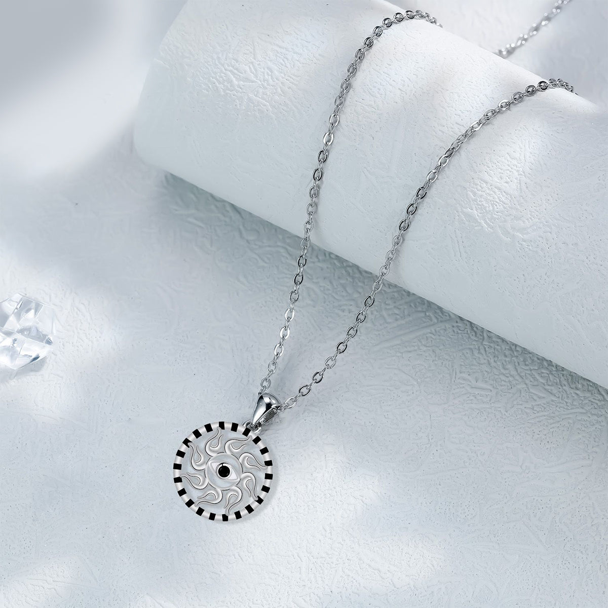 Copper With Silver Plated Circle Pendant Necklace