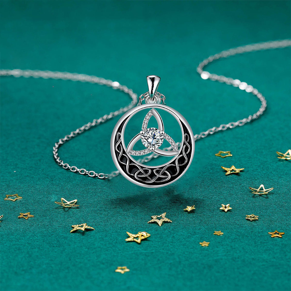 Copper With Silver Plated Celtic Knot Pendant Necklace