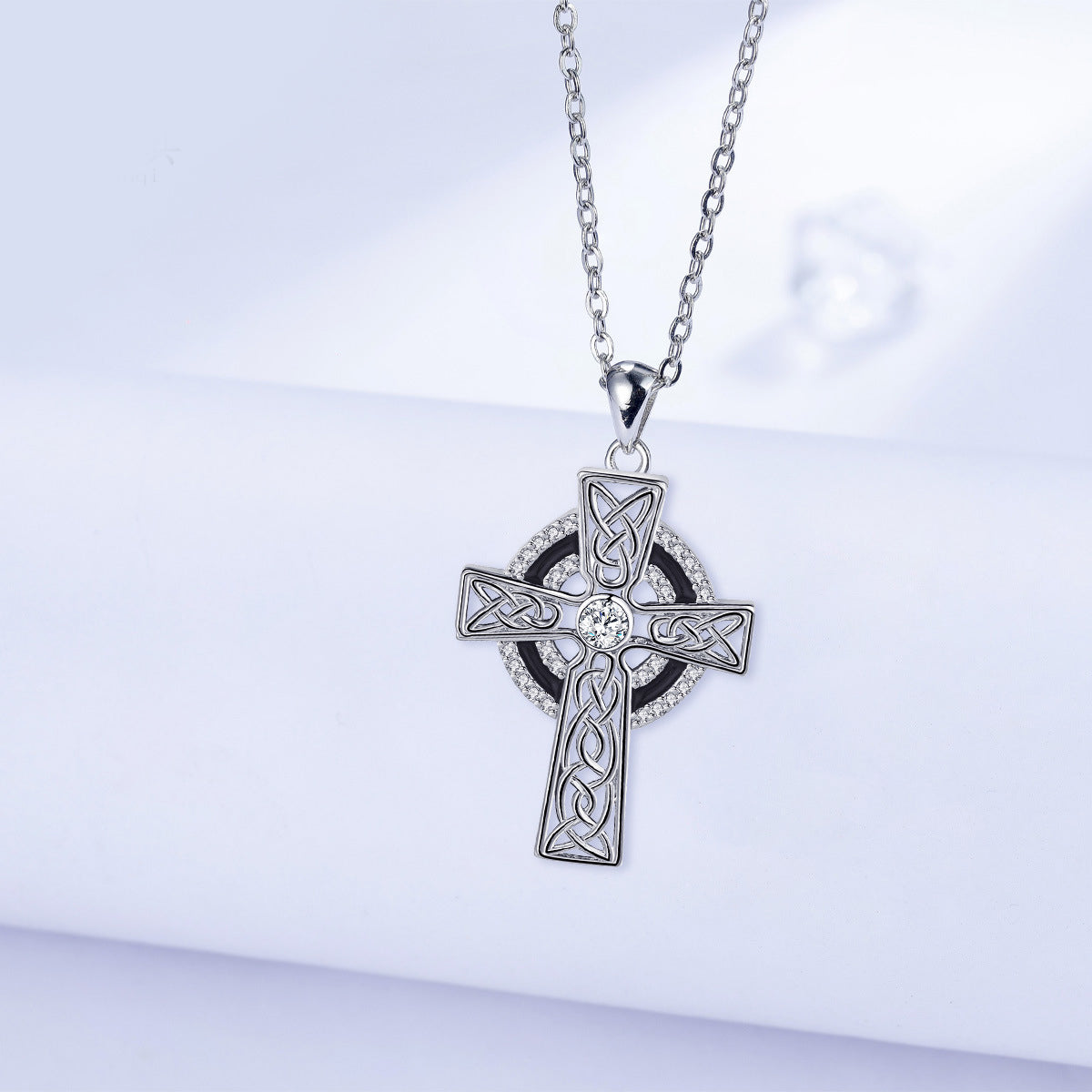 Copper With Silver Plated Cross Pendant Necklace for Women