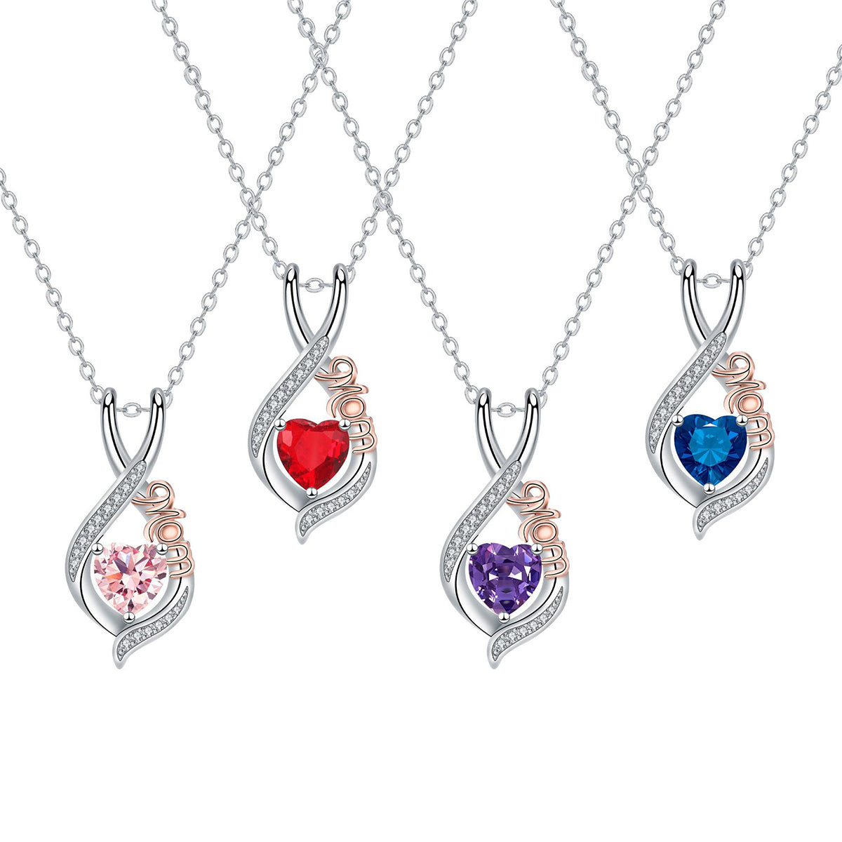 Copper With Silver/Rosegold Plated Love Pendant Necklace