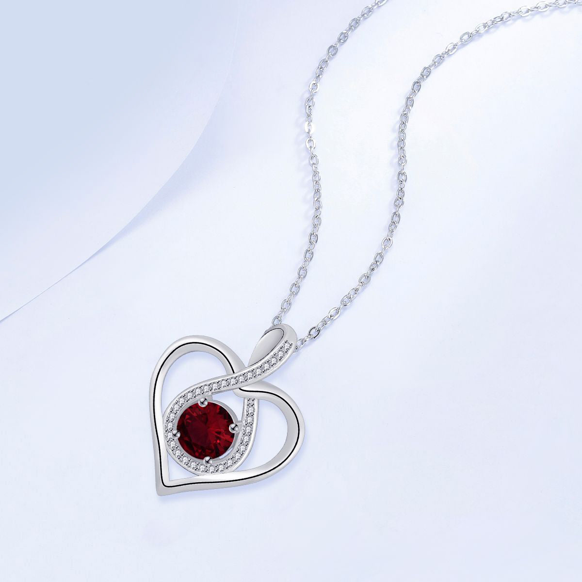 Copper With Silver Plated Heart Pendant Necklace for Women