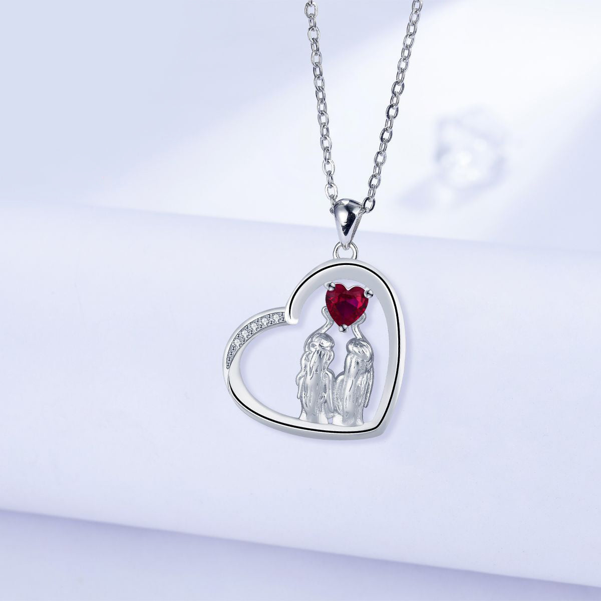 Copper With Silver Plated Heart Pendant Necklace