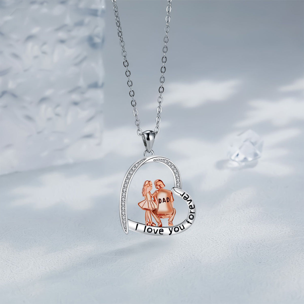 Copper With Silver/Rosegold Plated Heart Pendant Necklace