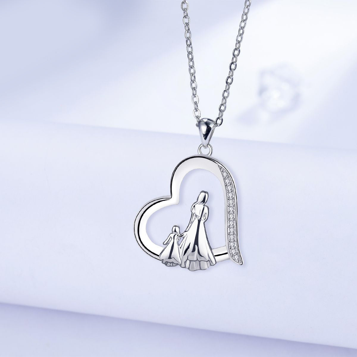 Copper With Silver Plated Heart Pendant Necklace for Women