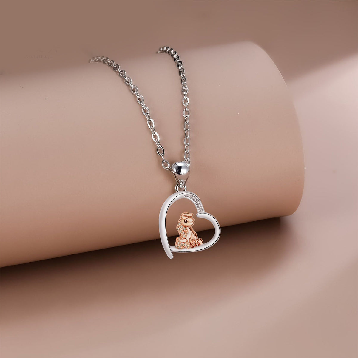 Copper With Silver Plated Heart Pendant Necklace
