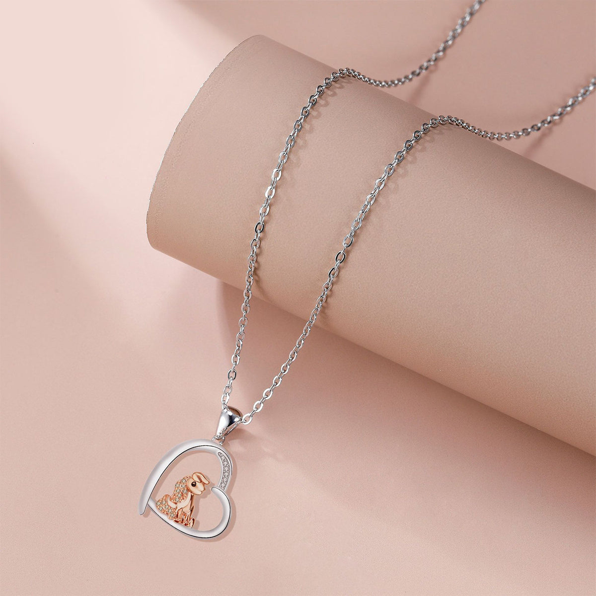 Copper With Silver Plated Heart Pendant Necklace
