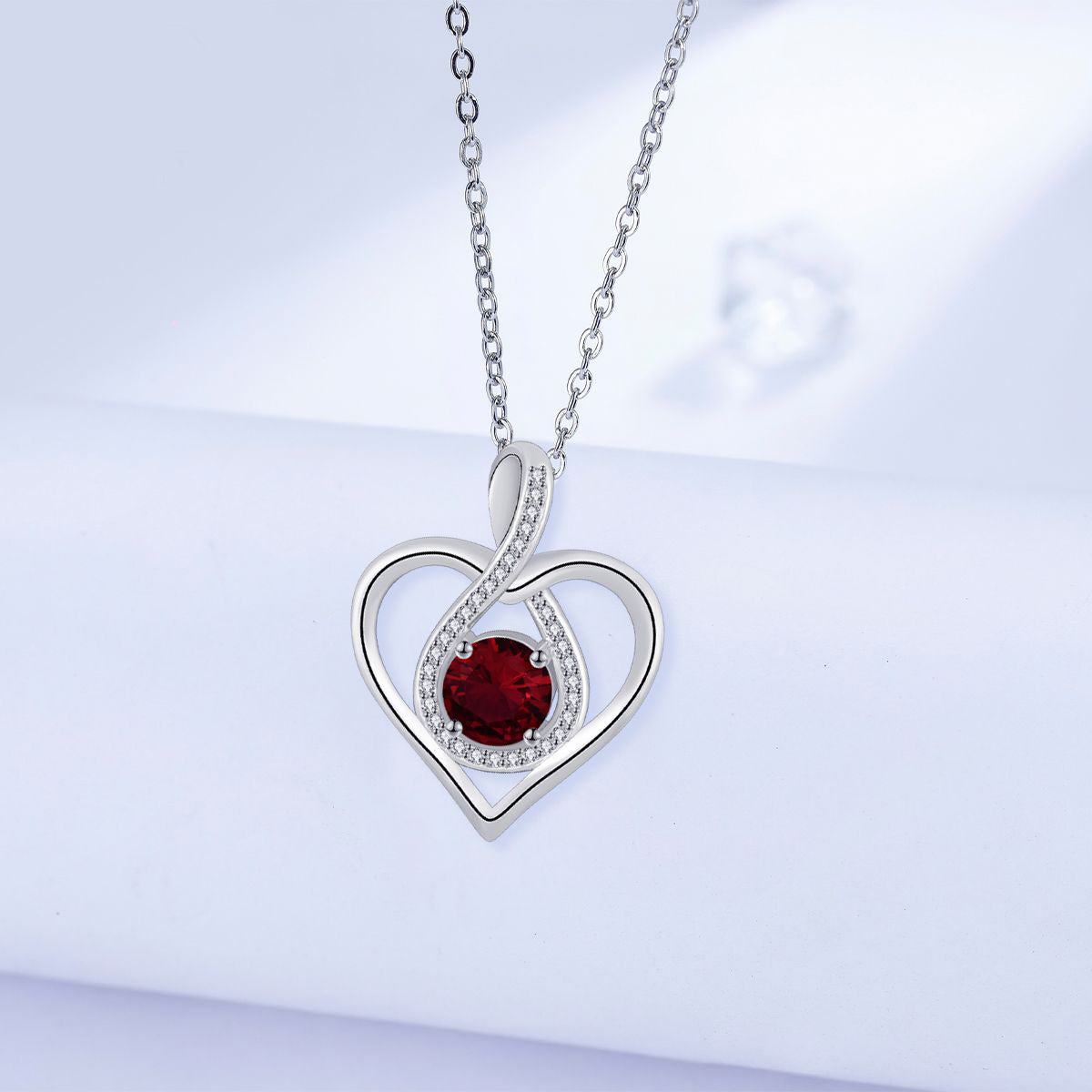 Copper With Silver Plated Heart Pendant Necklace for Women