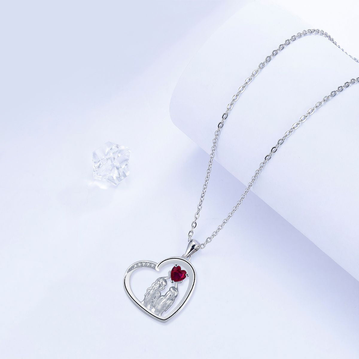 Copper With Silver Plated Heart Pendant Necklace