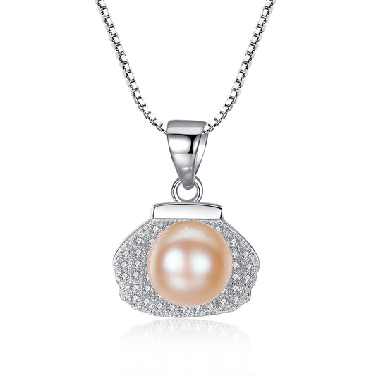 925 Sterling Silver Natural Pearl Drop Necklace Fashion Jewelry Gift for Women Girls