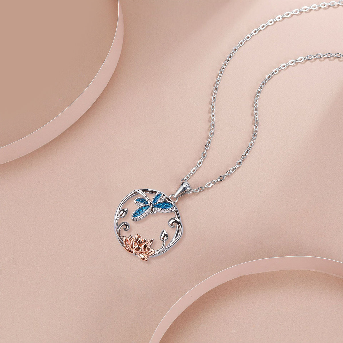 Copper With Silver/Rosegold Plated Flower Pendant Necklace