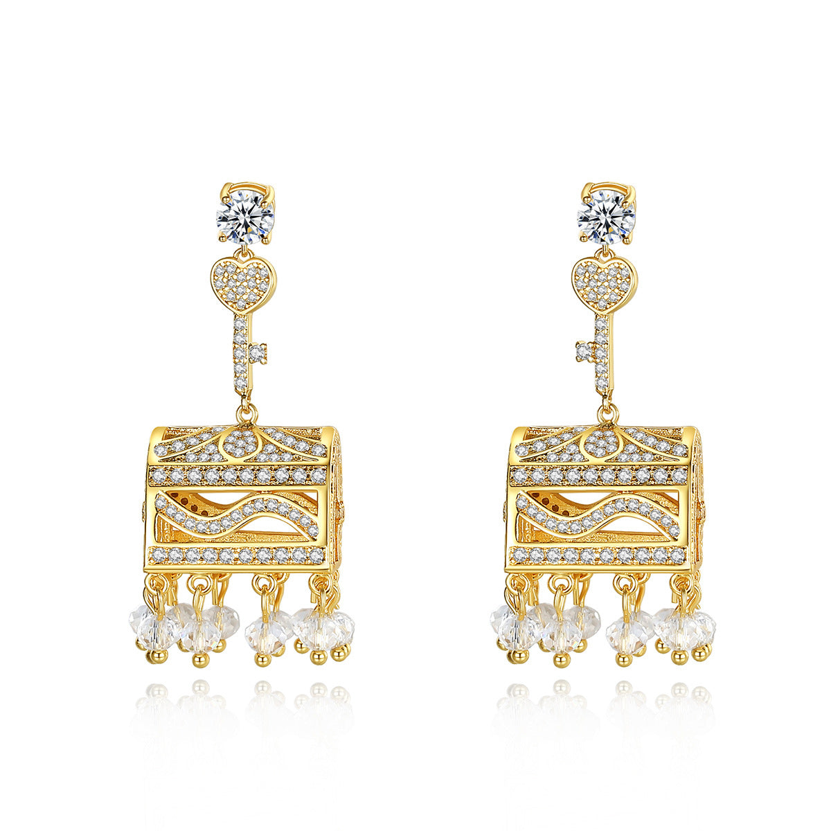 Copper With Gold Plated Fashion Jewelry Earrings