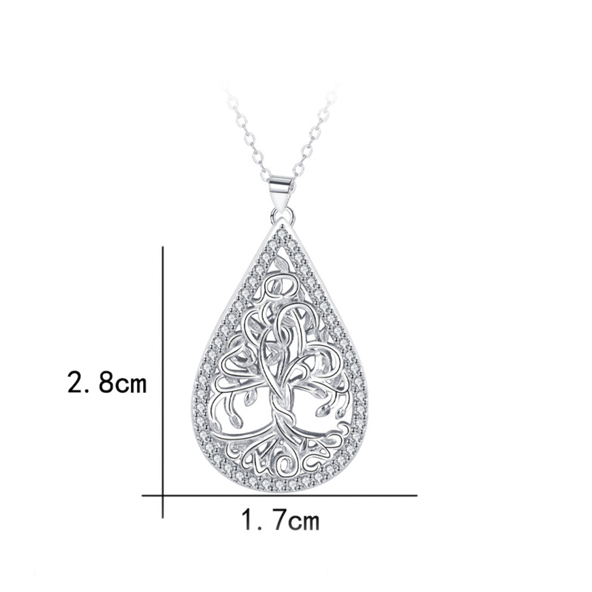Copper With Silver Plated Tree of Life  Pendant Necklace