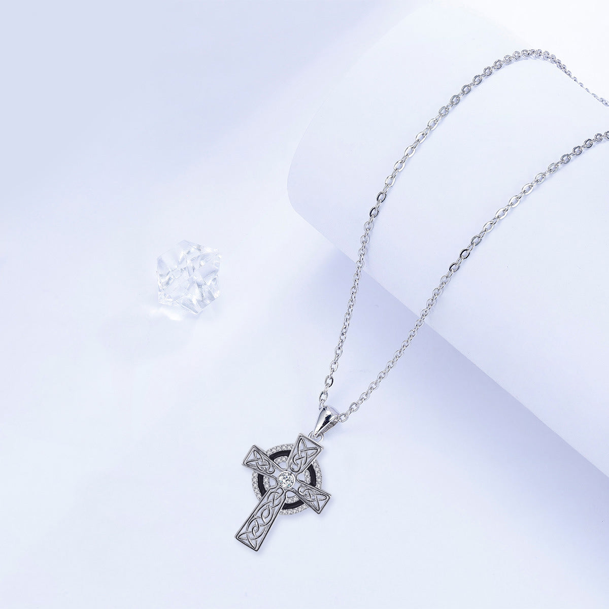 Copper With Silver Plated Cross Pendant Necklace for Women