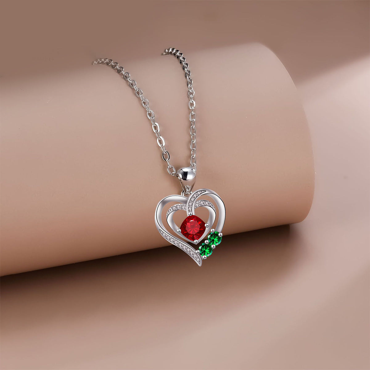 Copper With Silver Plated Heart Pendant Necklace