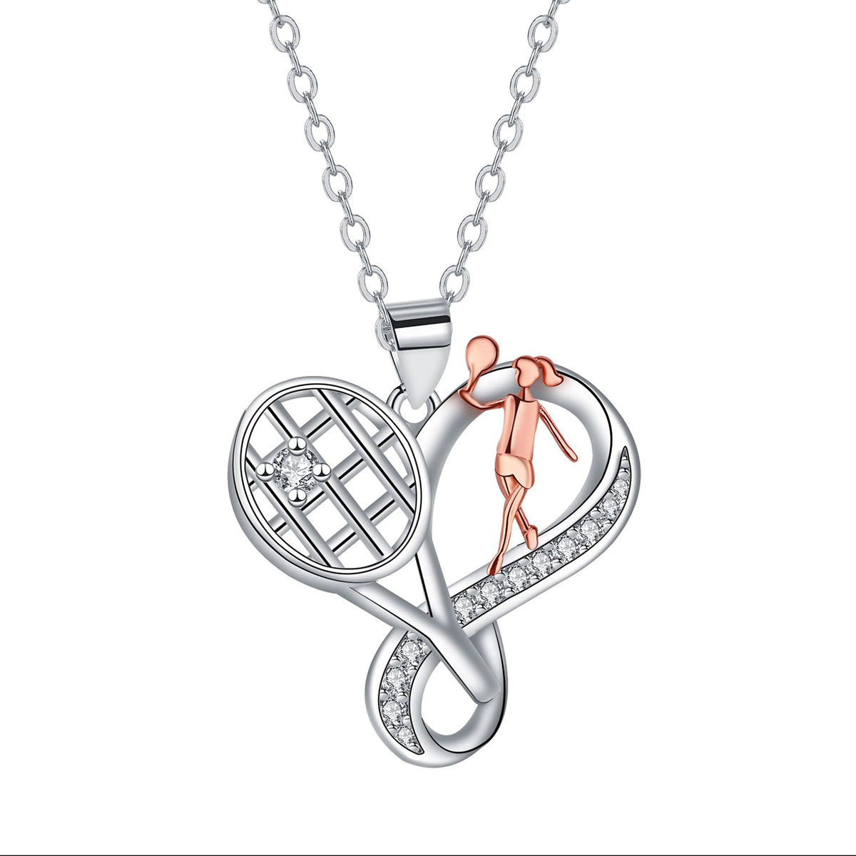 Copper With Silver/Rosegold Plated Heart Pendant Necklace