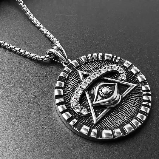 Eye of Horus Pendant Necklace, Men Women's Fashion Jewelry, Perfect for Parties & Gifts, Elegant Accessory for Everyday Wear