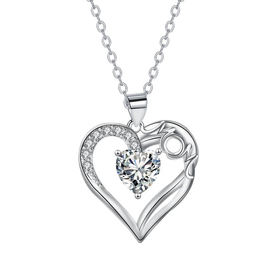 Copper With Silver Plated Heart Pendant Necklace