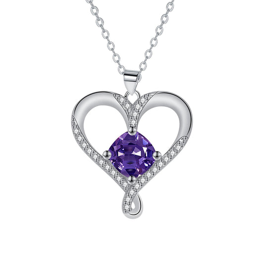 Copper With Silver Plated Heart Pendant Necklace