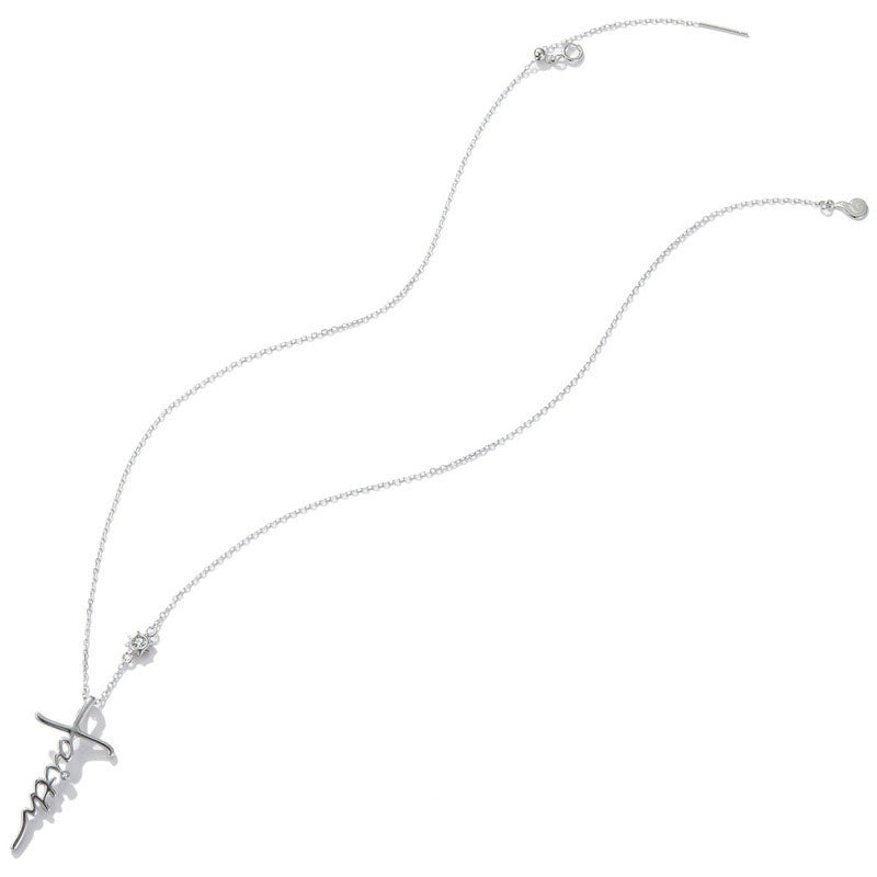 Collar con colgante de cruz de fe en plata de ley 925