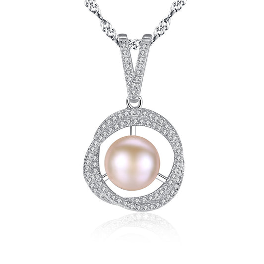 925 Sterling Silver Natural Pearl Drop Necklace Fashion Jewelry Gift for Women Girls