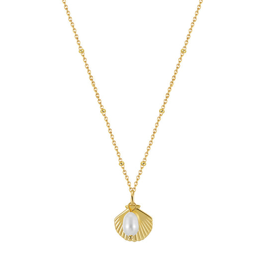 925 Sterling Silver Natural Pearl Necklace Fashion Jewelry Gift for Women Girls