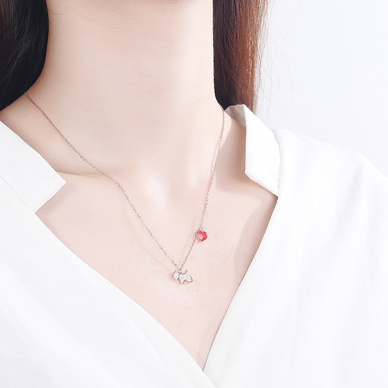 925 Sterling Silver Fashion Dog Necklace