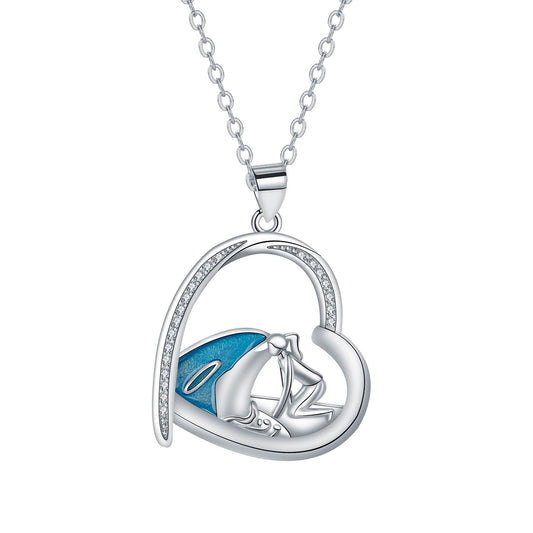 Copper With Silver Plated Heart Pendant Necklace