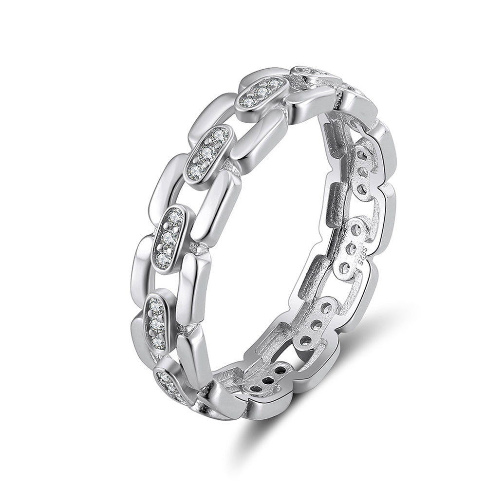 925 Sterling Silver Links Ring