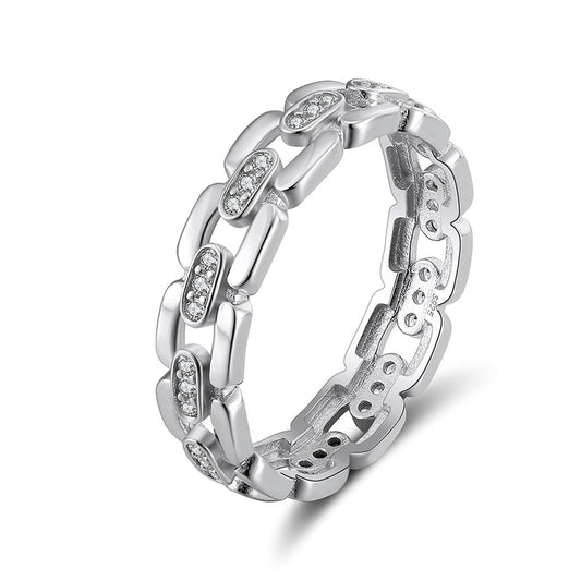 925 Sterling Silver Links Ring