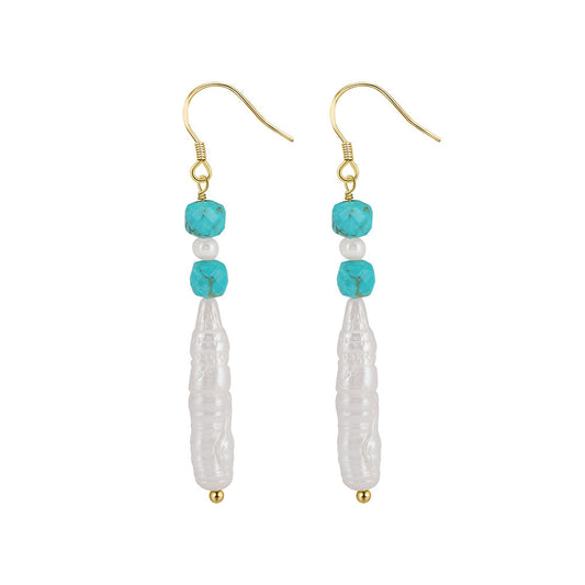 925 Sterling Silver Natural Pearl Earrings Fashion Jewelry Gift for Women Girl