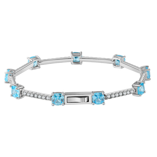 925 Sterling Silver Tennis Zircon Bracelet