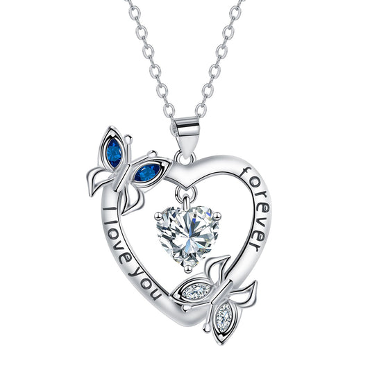 Copper With Silver Plated Heart Pendant Necklace