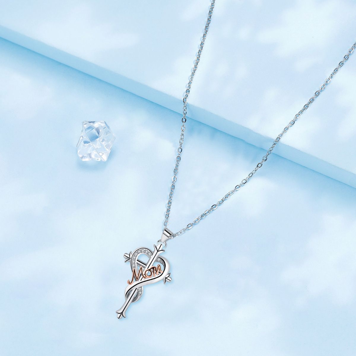 Copper With Silver/Rosegold Plated Cross Pendant Necklace