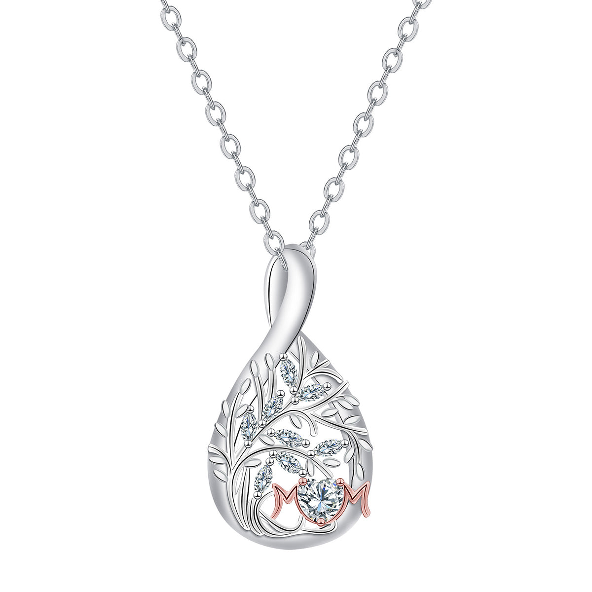 Copper With Silver/Rosegold Plated Mom Pendant Necklace