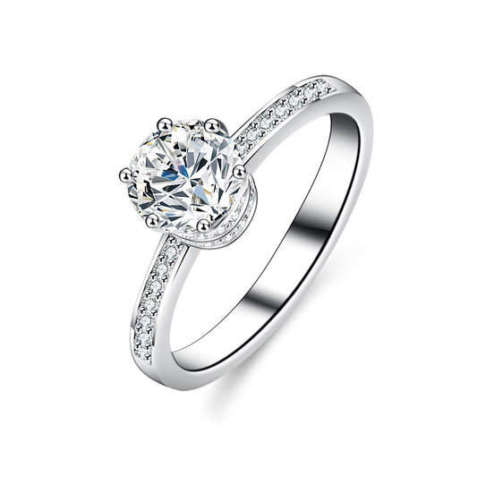 925 Sterling Silver Elegant Cubic Zirconia Crown Fashion Ring