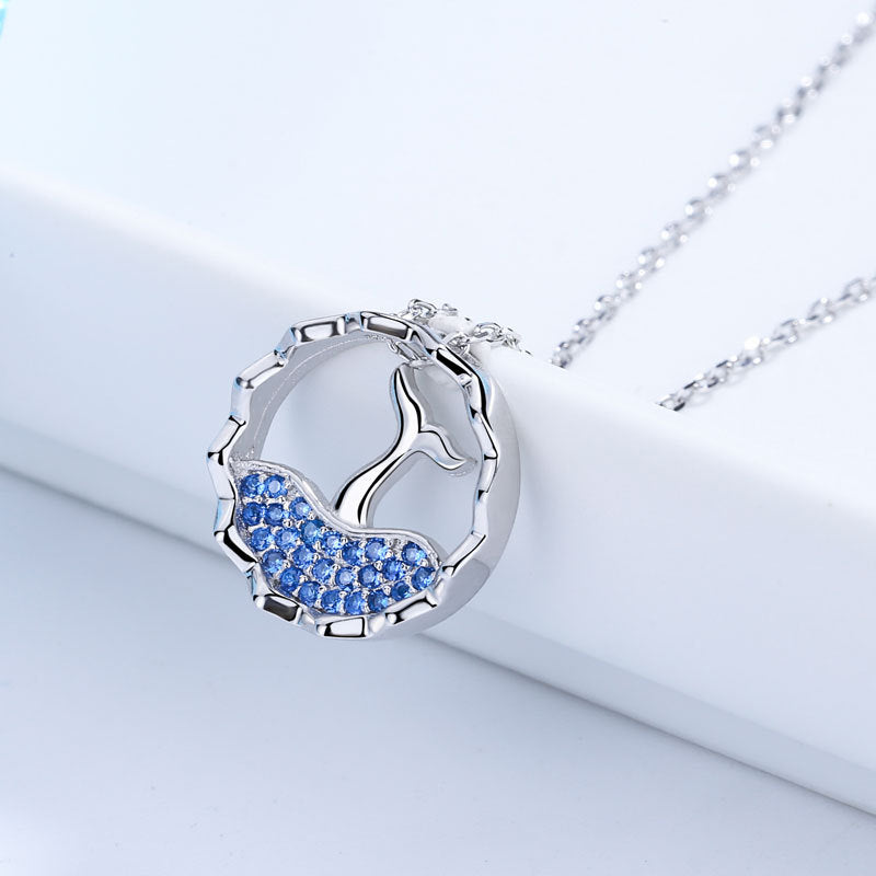 925 Sterling Silver Fashion Mermaid Pendant Necklace