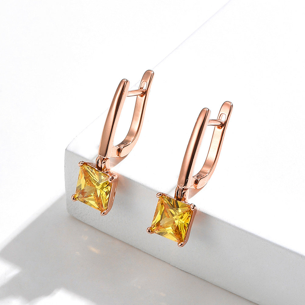 Pendientes de joyería de moda de cobre con baño de plata