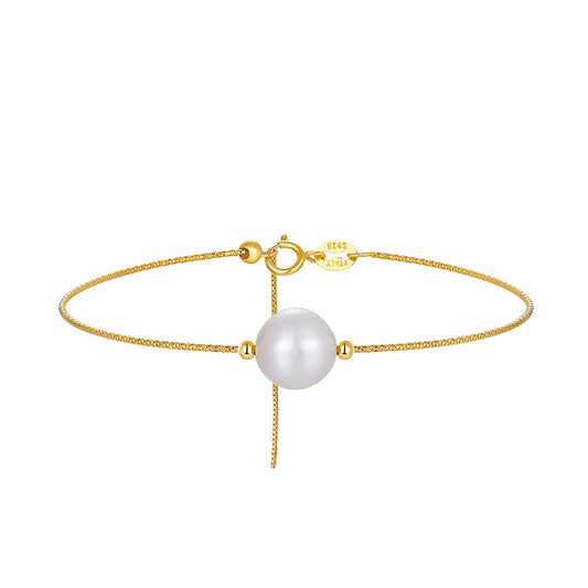 925 Sterling Silver Pearl Bracelet Fashion Jewelry Gift for Women Girls